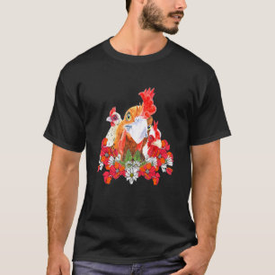 Hühnerblume Floral Clucker Hahn Bauernhof Landwirt T-Shirt