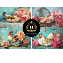 HühnerCollage Decoupage