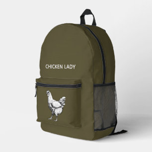 Hühnerdame mit weißem Huhn Drucken Nähen Tasche