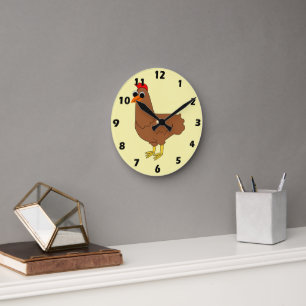 Hühnerdesign Runde Wanduhr