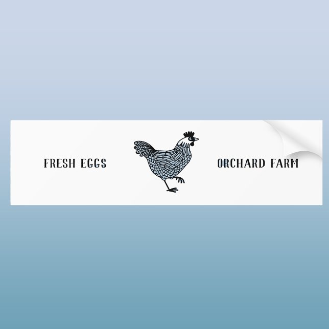 Hühnereier Autoaufkleber (Custom text fresh eggs chicken farm bumper sticker)