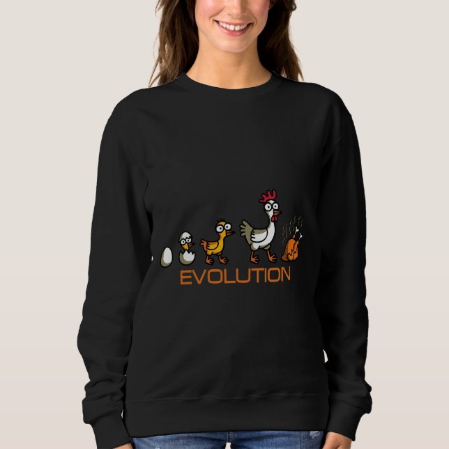 HühnerEvolution Sweatshirt (Vorderseite)