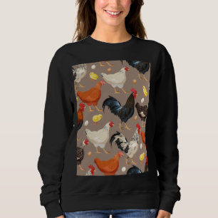 Hühnerfarbmuster Aktives Muster Sweatshirt