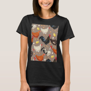Hühnerfarbmuster Aktives Muster T-Shirt