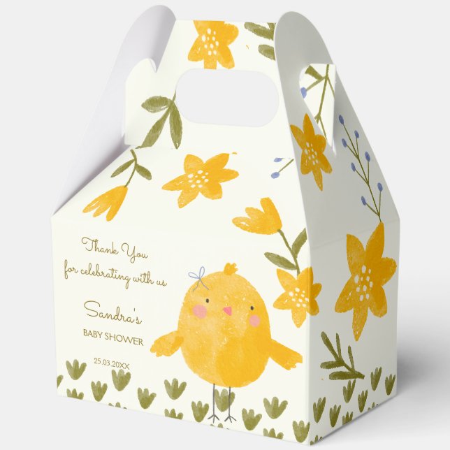 Hühnerfarm Federbaby Dusche bevorzugt nach Maß Geschenkschachtel (Vorderseite)
