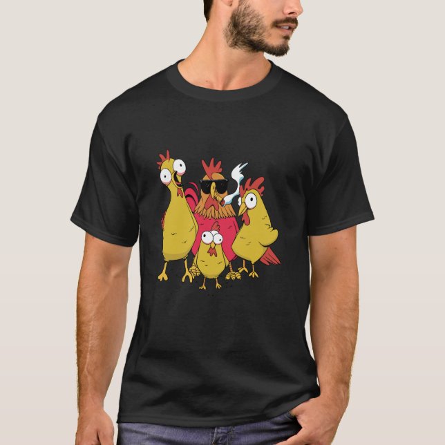 Hühnerfarm Hahn T-Shirt (Vorderseite)
