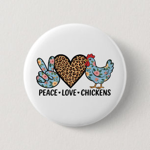Hühnerfarm Landwirtschaft Frieden Liebe Hühner Für Button