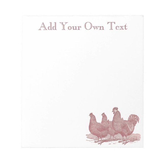 Hühnerfarm Rooster and Hens Plymouth Rock Notizblock (Vorderseite)