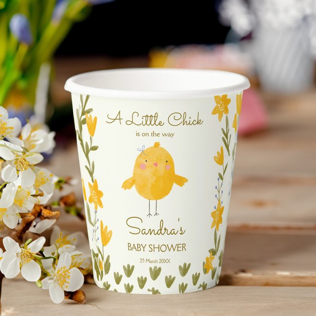 Hühnerfarm Tiere mit Babydusche Pappbecher (Chicken farm animals whimsical spring baby shower personalized paper cups)