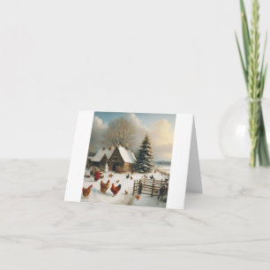 Hühnerfarm Weihnachten Karte
