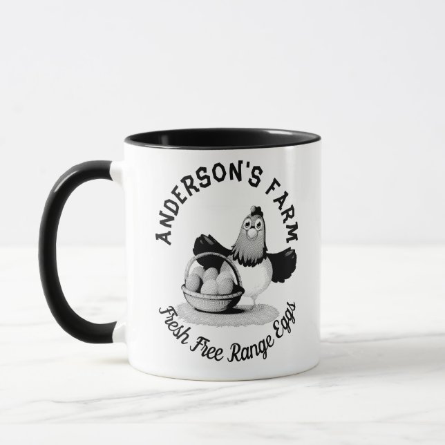 Hühnerfirma Funny Custom Family Farm Ei Tasse (Links)