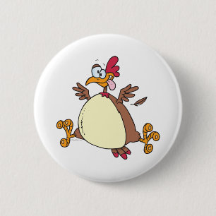 Hühnerfleisch-Cartoon Button