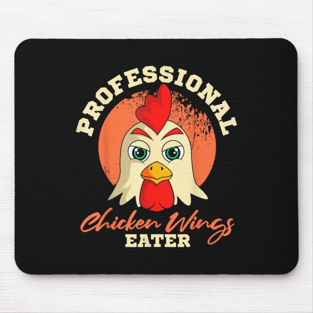 Hühnerflügel Eater Retro Vintag Barbeque Buffalo Mousepad (Vorne)