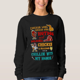 Hühnerflügel Hot Dog und Bologna Chicken & Macaron Sweatshirt
