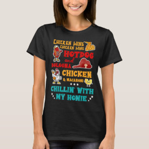 Hühnerflügel Hot Dog und Bologna Chicken & Macaron T-Shirt