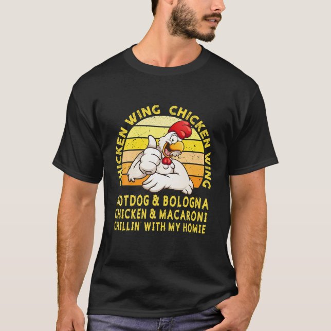 Hühnerflügel Hühnerflügel Hotdog und Bologna Funny T-Shirt (Vorderseite)