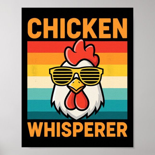 Hühnerflüsterer Retro-Hahn-Vibes  Poster (Vorne)