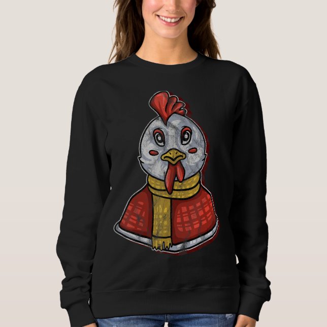 Hühnerfrauen Männer züchten Pantomime Sweatshirt (Vorderseite)