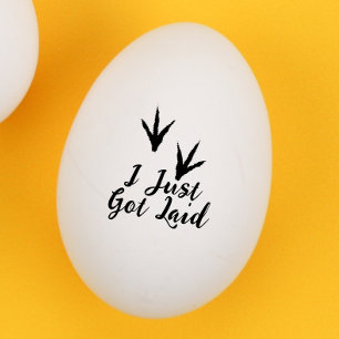Hühnerfüße "i just got" Ei Gummistempel
