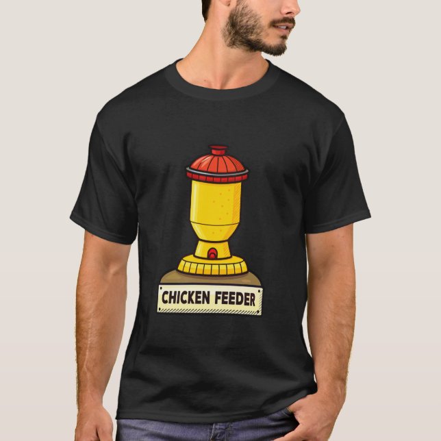 Hühnerfutterautomat Lebendige Stalltier-Ausrüstung T-Shirt (Vorderseite)
