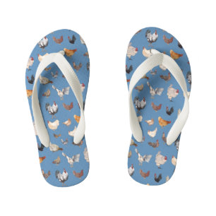 Hühnerglücke in Blau Kinderbadesandalen