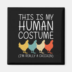 HühnerHalloween Menschliches Kostüm Hen Fowl Easy Magnet