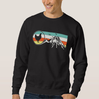 Hühnerhenne Bauer Geflügel Retro Sweatshirt