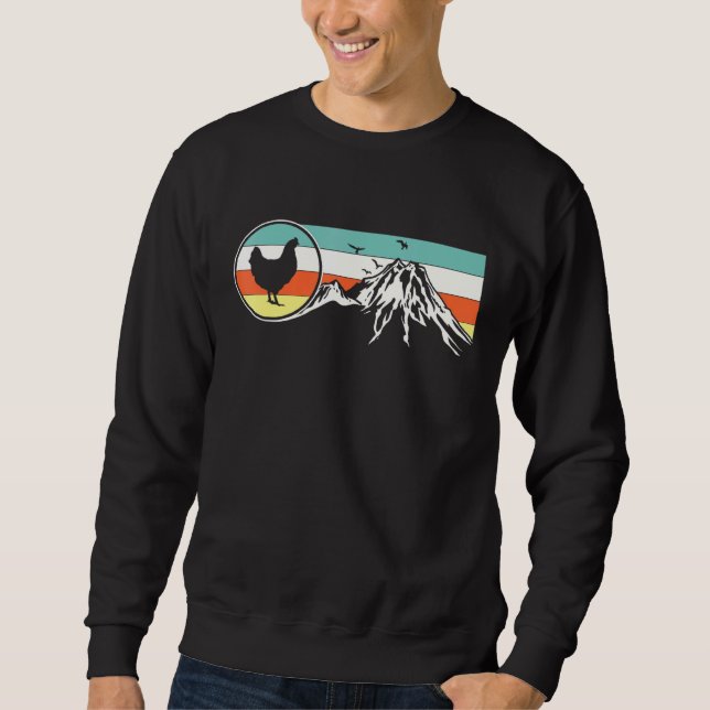 Hühnerhenne Bauer Geflügel Retro Sweatshirt (Vorderseite)