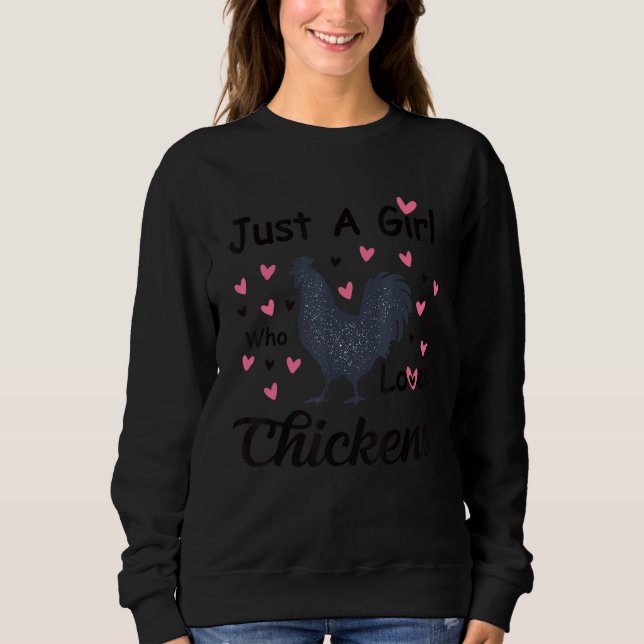 Hühnerhenne Liebe Niedlich Gegenwart nur ein Mädch Sweatshirt (Vorderseite)