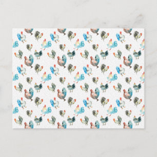 Hühnerhennen Postkarte