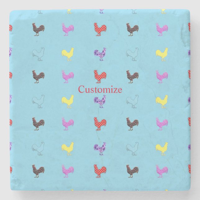 Hühnerhennen Thunder_Cove Steinuntersetzer (Vorderseite)