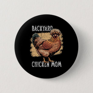 Hühnerhof Huhn Mama Polnisch Henne Design Vintage Button