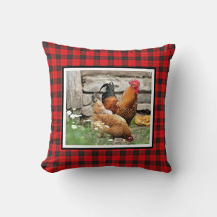 Hühnerhof Huhn und Hahn Wurfkissen Kissen