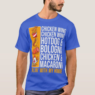 Hühnerhühner Wing Hot Dog und Bologna T-Shirt