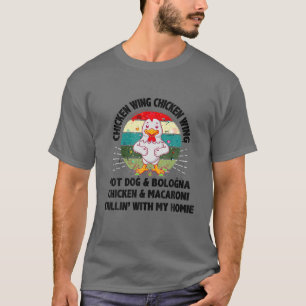 Hühnerhühner-Wing Hot Dog und Bologna Todd T-Shirt