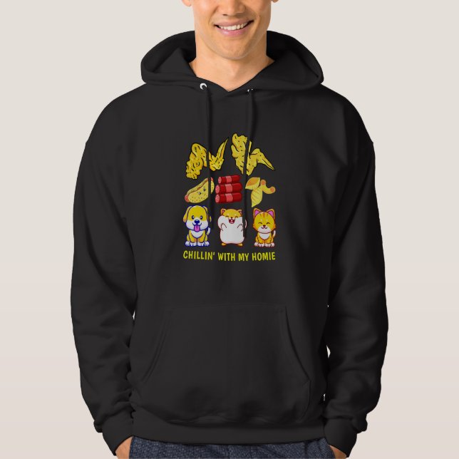 Hühnerhühner-Wing-Hotdog und Bologna für K Hoodie (Vorderseite)