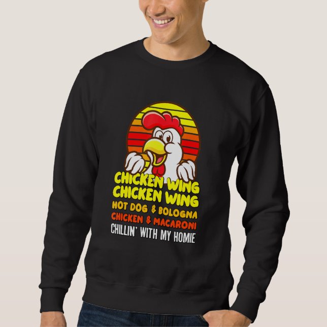 Hühnerhühner-Wing-Hotdog und Bologna für K Sweatshirt (Vorderseite)