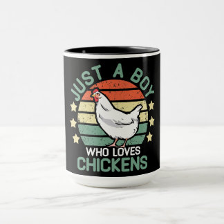 Hühnerjunge, nur ein Junge, der Hühner Liebe Tasse