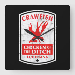 Hühnerkohle des Ditch Cajun Quadratische Wanduhr
