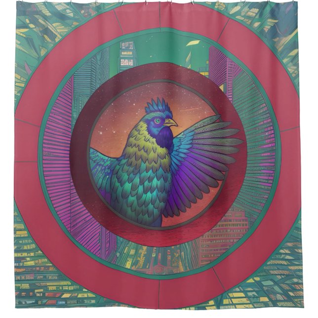 Hühnerkreis-Design-Duschvorhang Duschvorhang (Vorderseite)
