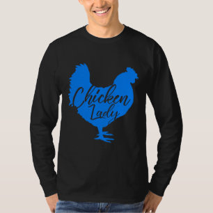 Hühnerlady für Frauen Blau T-Shirt