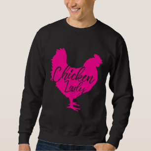 Hühnerlady für Frauen rosa Sweatshirt