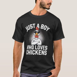 Hühnerliebhaber-Bauer, nur ein Junge, der Hühner l T-Shirt