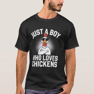 Hühnerliebhaber-Bauer, nur ein Junge, der Hühner l T-Shirt