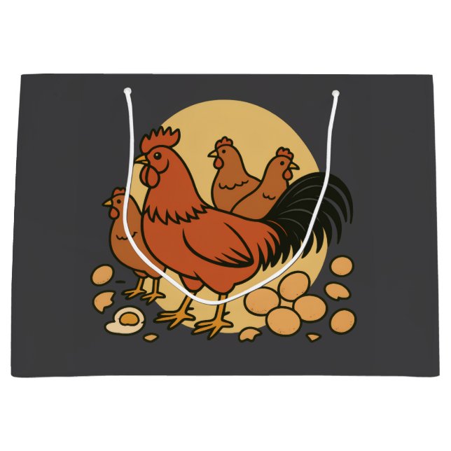 Hühnerliebhaber-Geschenktasche Große Geschenktüte (Vorderseite)
