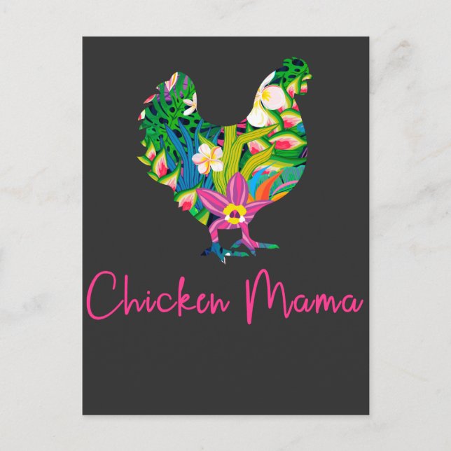 Hühnermama beim Bauern Bauer Frau niedlich Hühnche Postkarte (Vorderseite)
