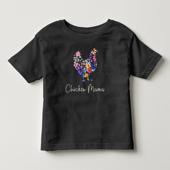 Hühnermama-Blume Bauer niedliches Huhn Kleinkind T-shirt (Vorderseite)