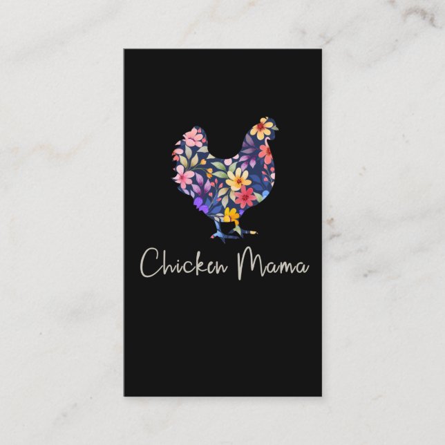 Hühnermama-Blume Bauer niedliches Huhn Visitenkarte (Vorderseite)