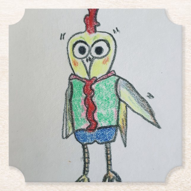 Hühnerpapier-Untersetzer Untersetzer (Vorderseite)