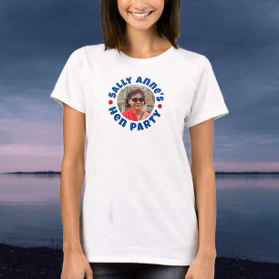 Hühnerparty-Foto zirkuläres Design für Damen T-Shirt